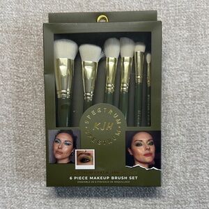 KJH 6 Piece Makeup Brush Set - Gold and Green